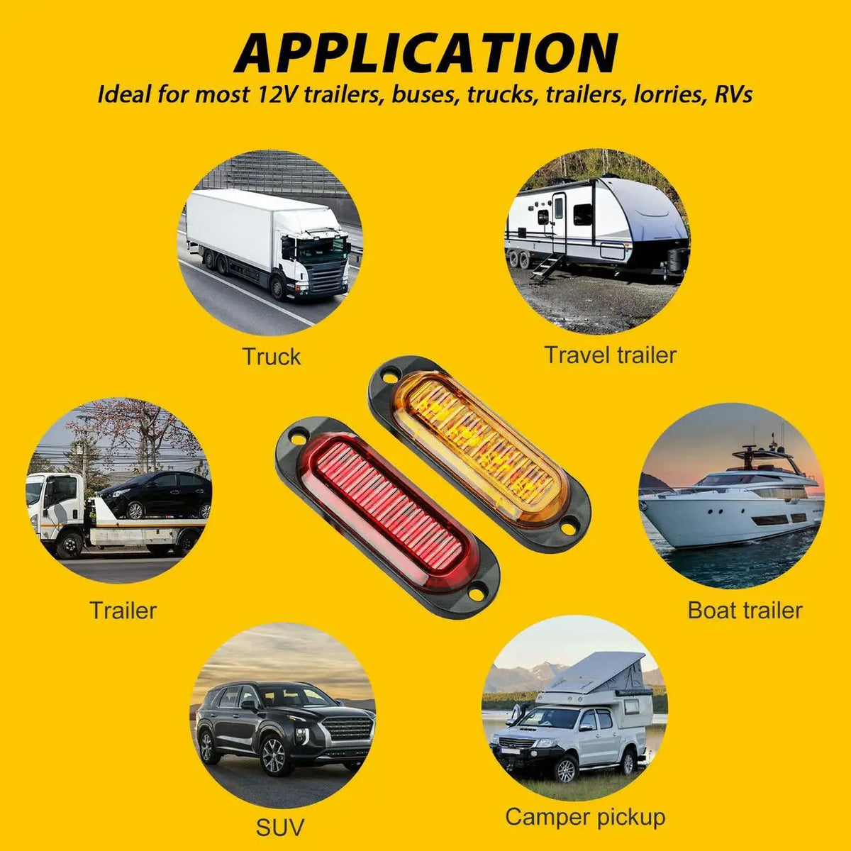 12-24v Side Marker Waterproof Clearance Lamps Indicator Signal