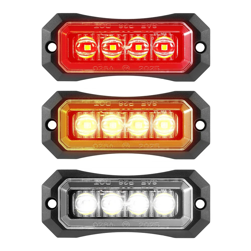 6LED Boat Trailer Marker Dark Smoked Lens White Side