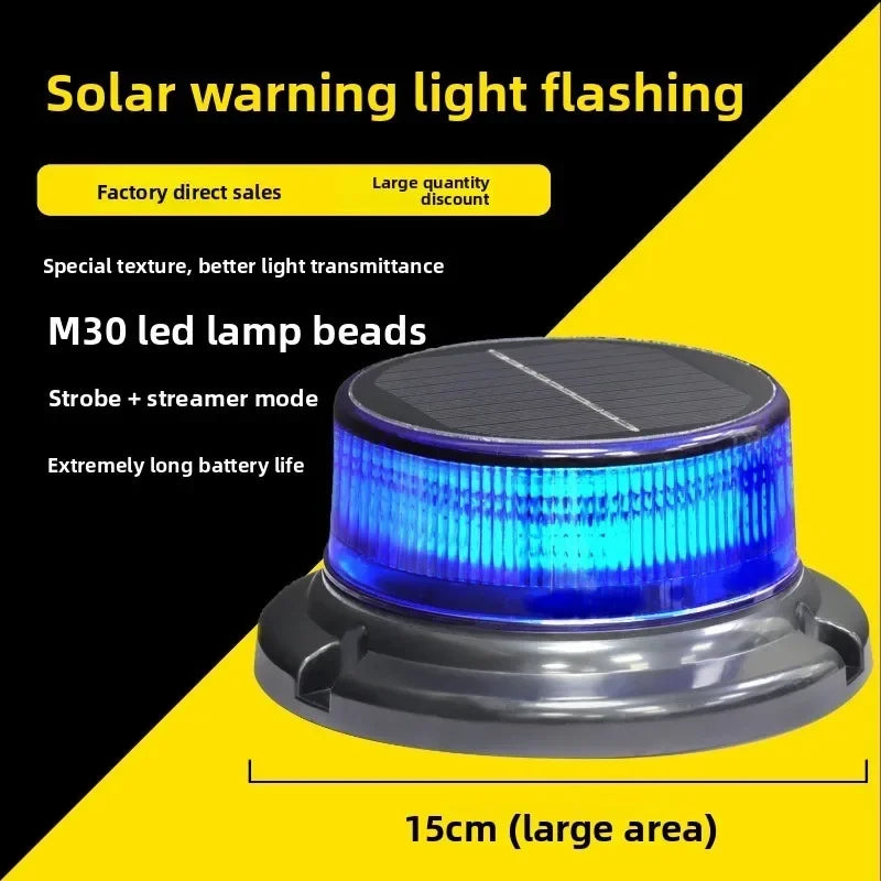 For Vehicles Solar Powered Warning Strobe Magnetic Roof Flash
