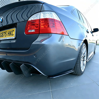 For BMW E60 E61 M-Pack 2003-2010 Maxton Gloss Black Rear Bumper