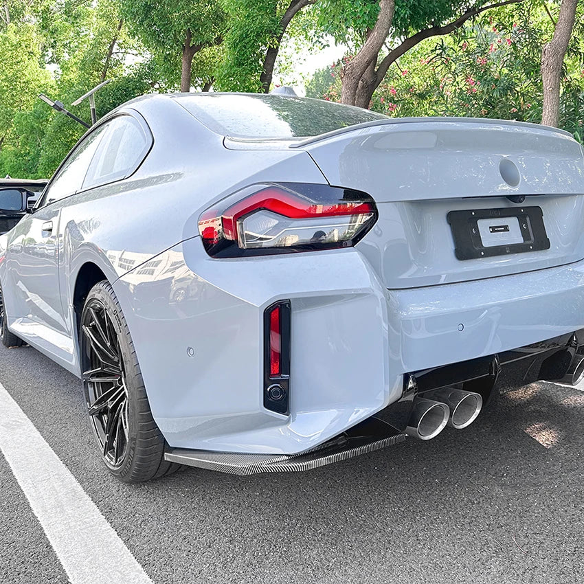 For BMW 2 Series M2 G87 Set Black ABS Rear Bumper Wrap Corner