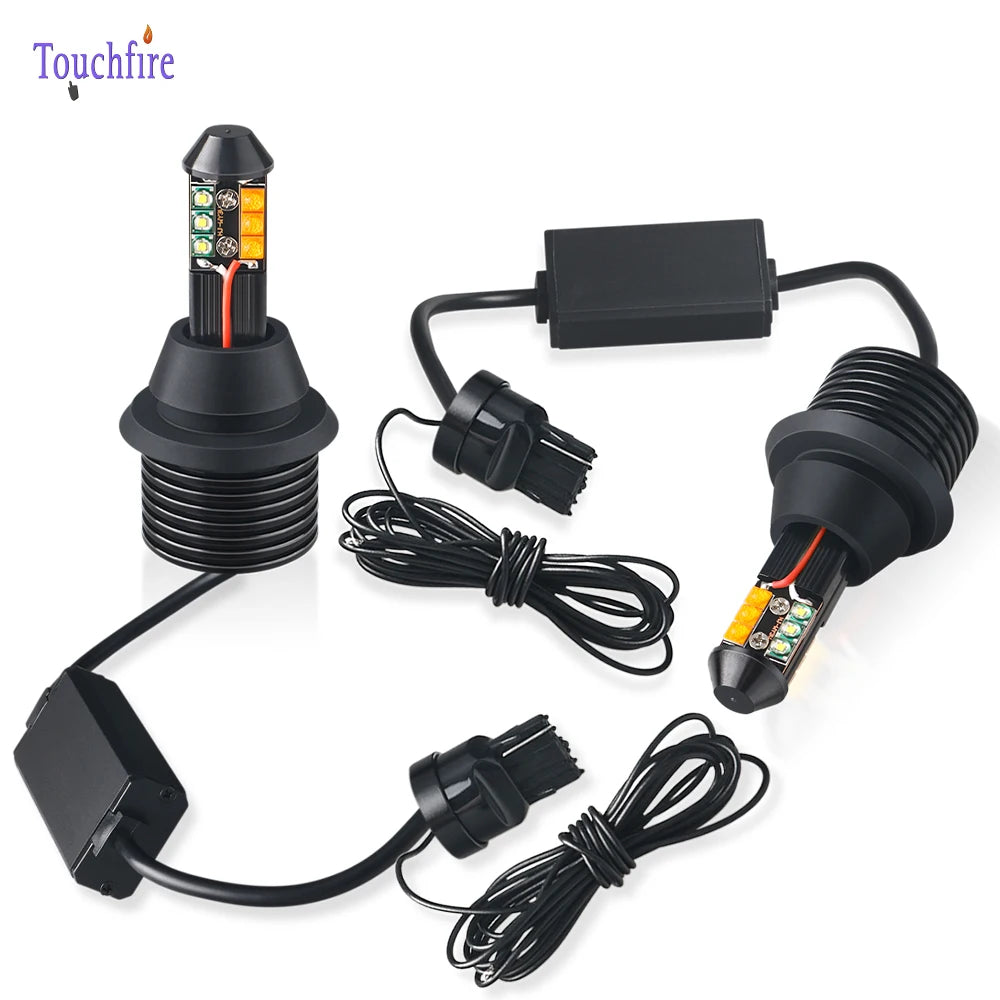 2PCS Drl Turn Signal In Canbus No Error two-color