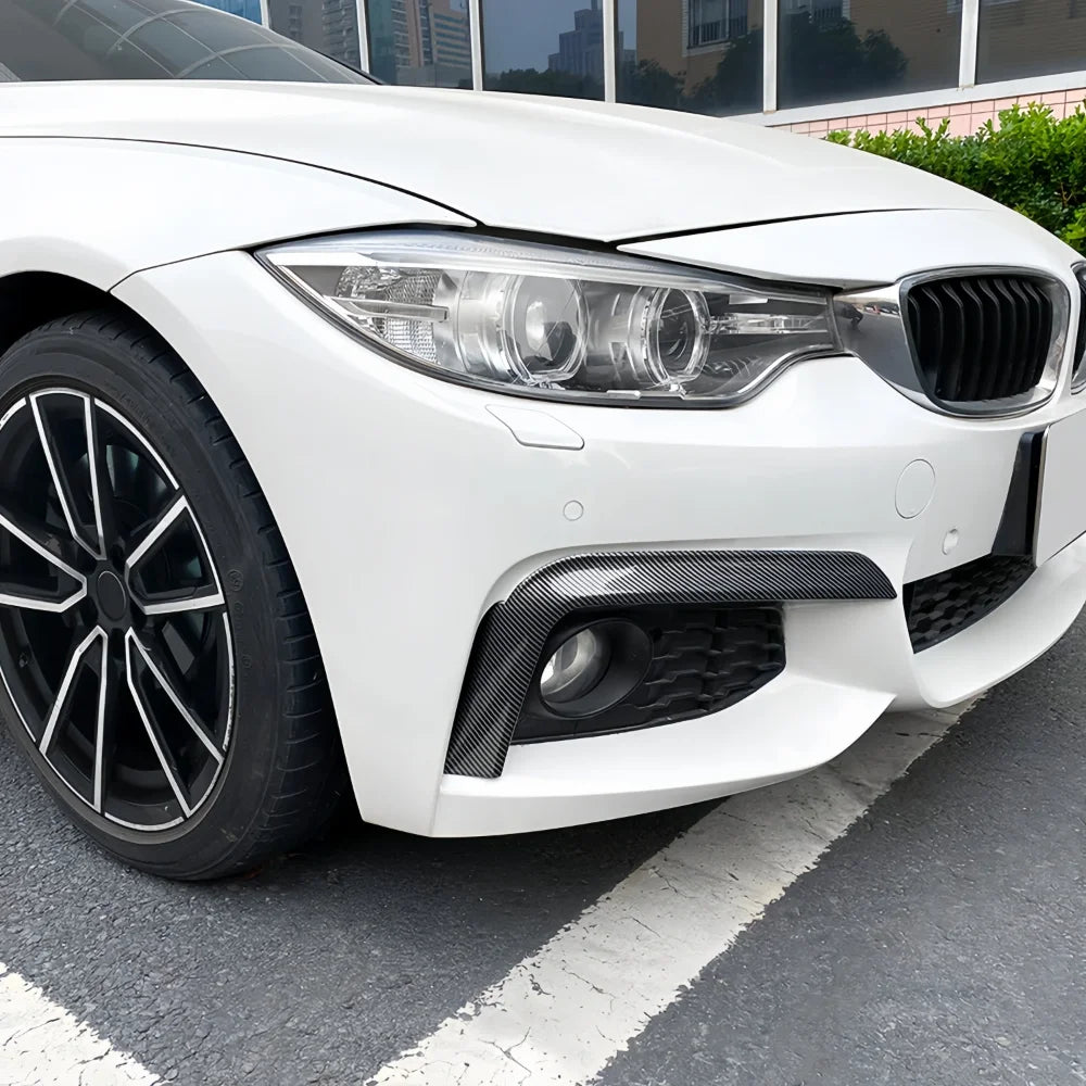 For BMW F32 F33 F36 M Glossy Black Carbon Look Front Bumper Lip