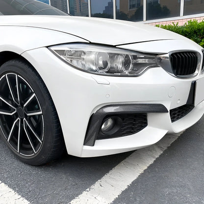 For BMW F32 F33 F36 M Glossy Black Carbon Look Front Bumper Lip