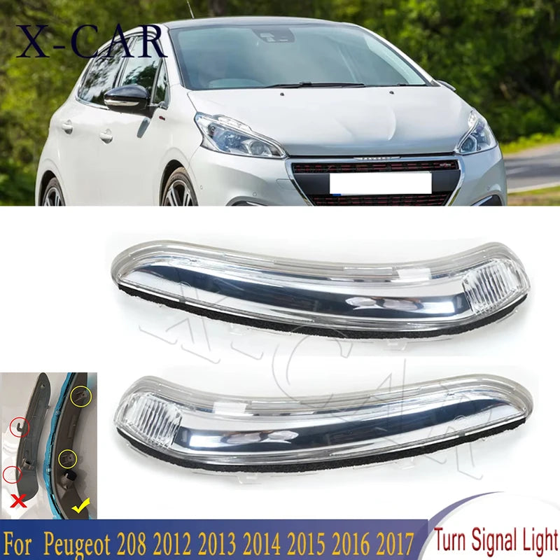 For Peugeot 208 2012 2013 2014 2015 2016 2017 Rearview Side