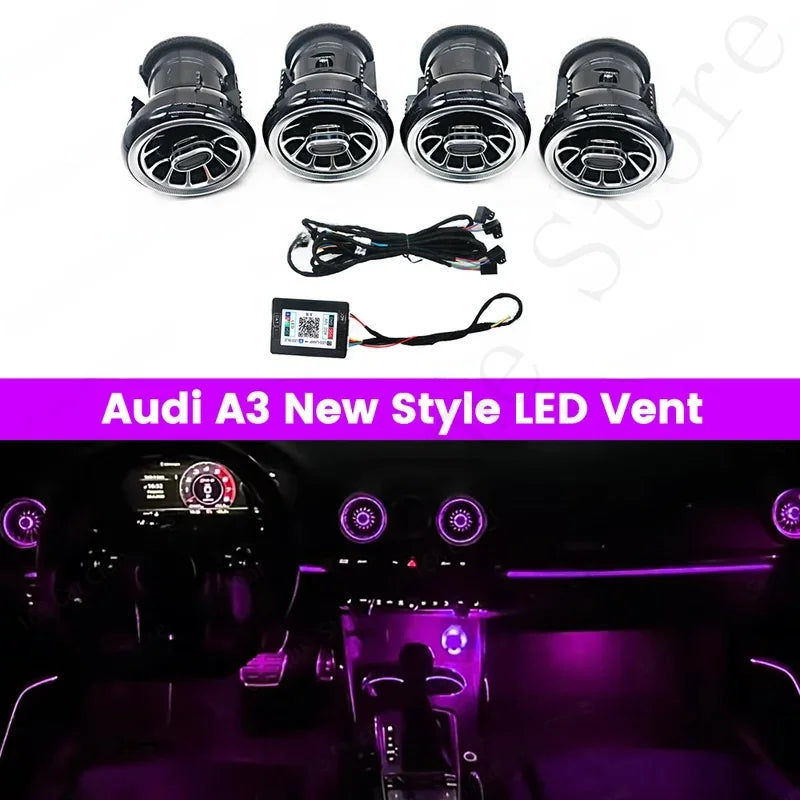 For Audi A3 S3 RS3 2004-2020 RGB Ambient Lighting Air Vent Kit