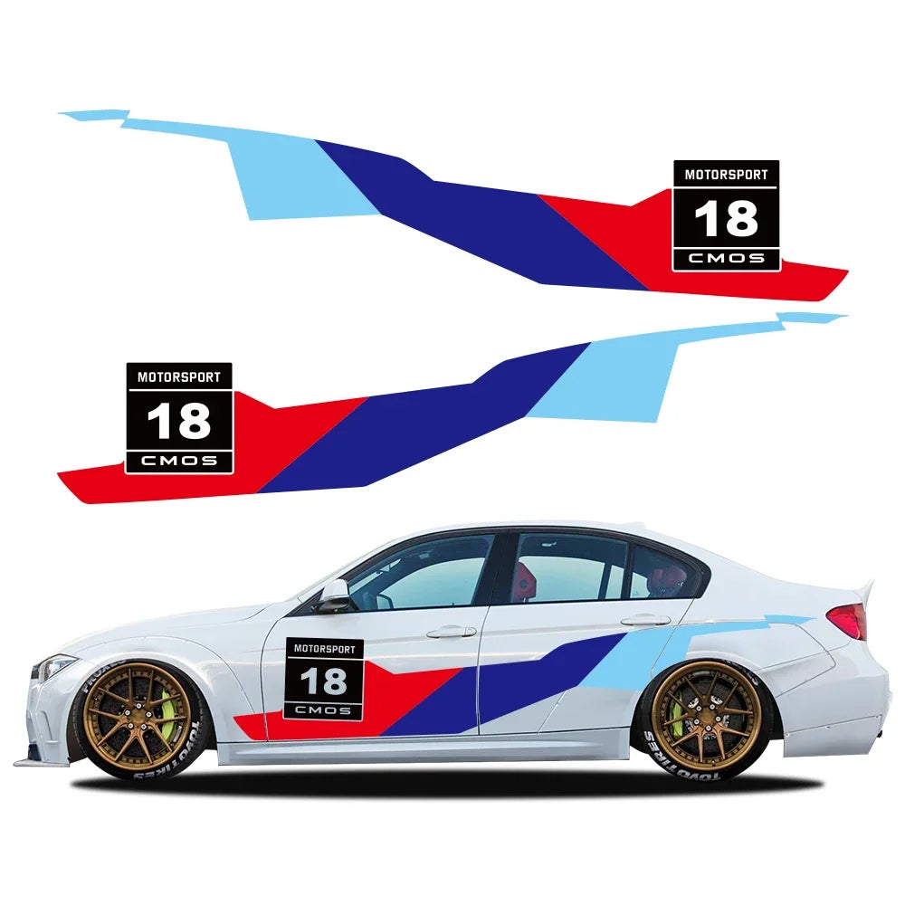 For BMW E46 E90 E60 F30 2PCS Vinyl Decals Side Body Trims