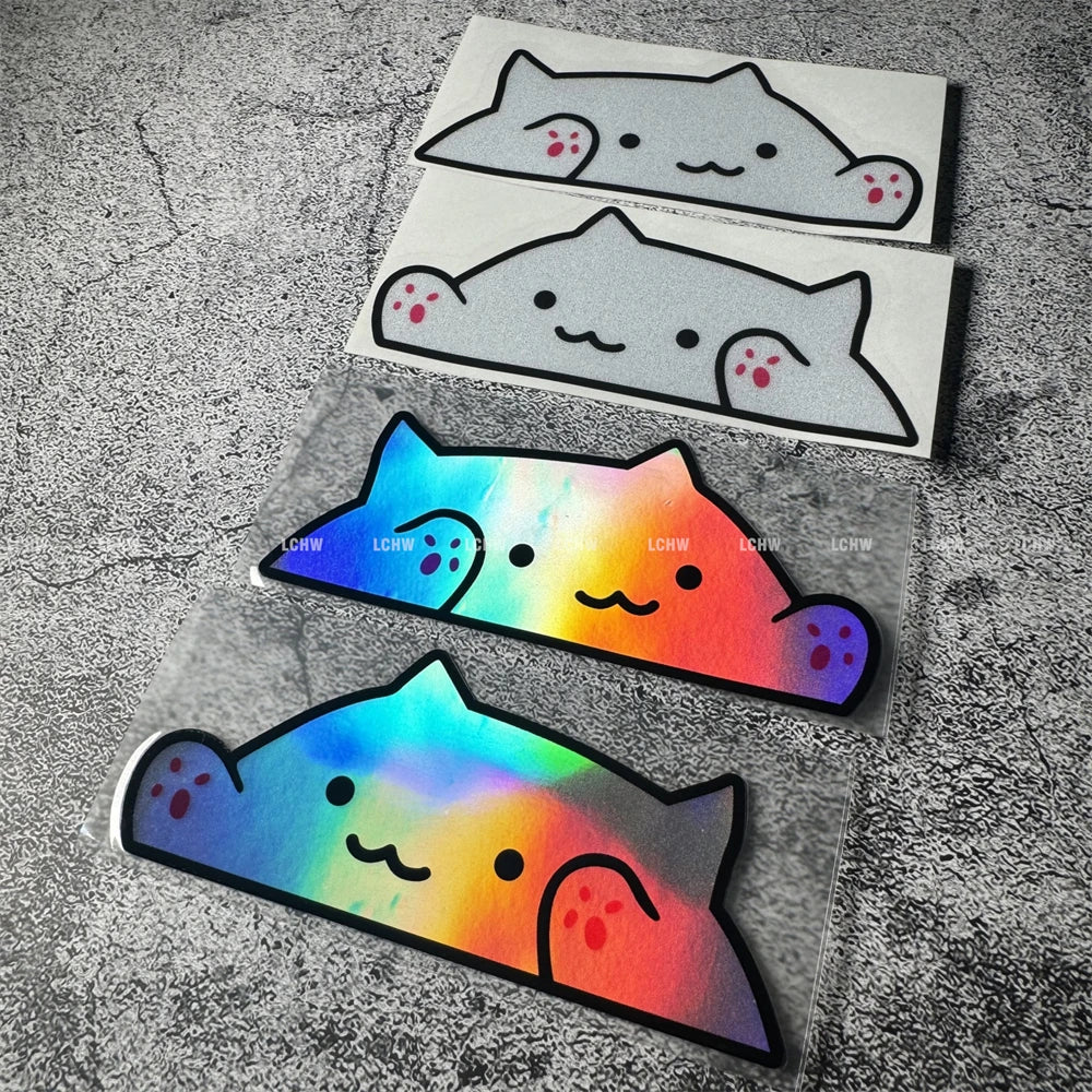 For Drumming Bongo Decal Motor Auto Animal Cute Peeping Cat