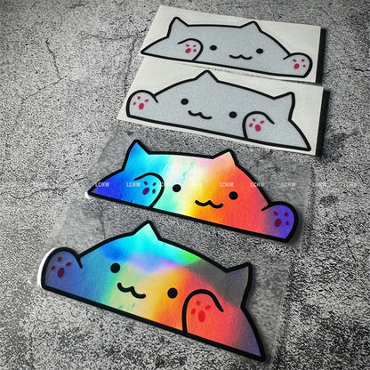 For Drumming Bongo Decal Motor Auto Animal Cute Peeping Cat