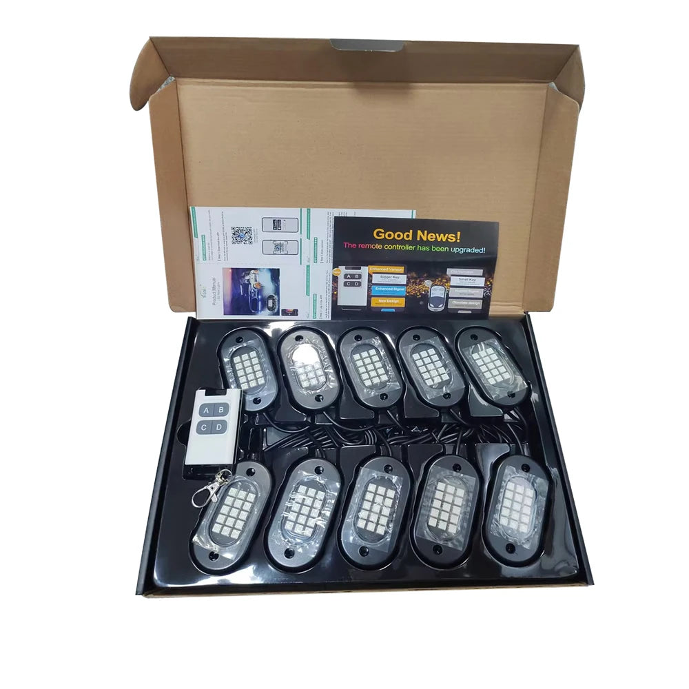 For Offroad Yilaie RGB Rock 12 Pods APP Rf Control Neon