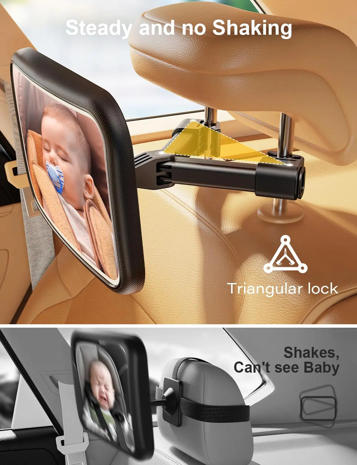 For Baby Rechargeable 2000MAH Baby Mirror Baby Mirror SEAT Rear