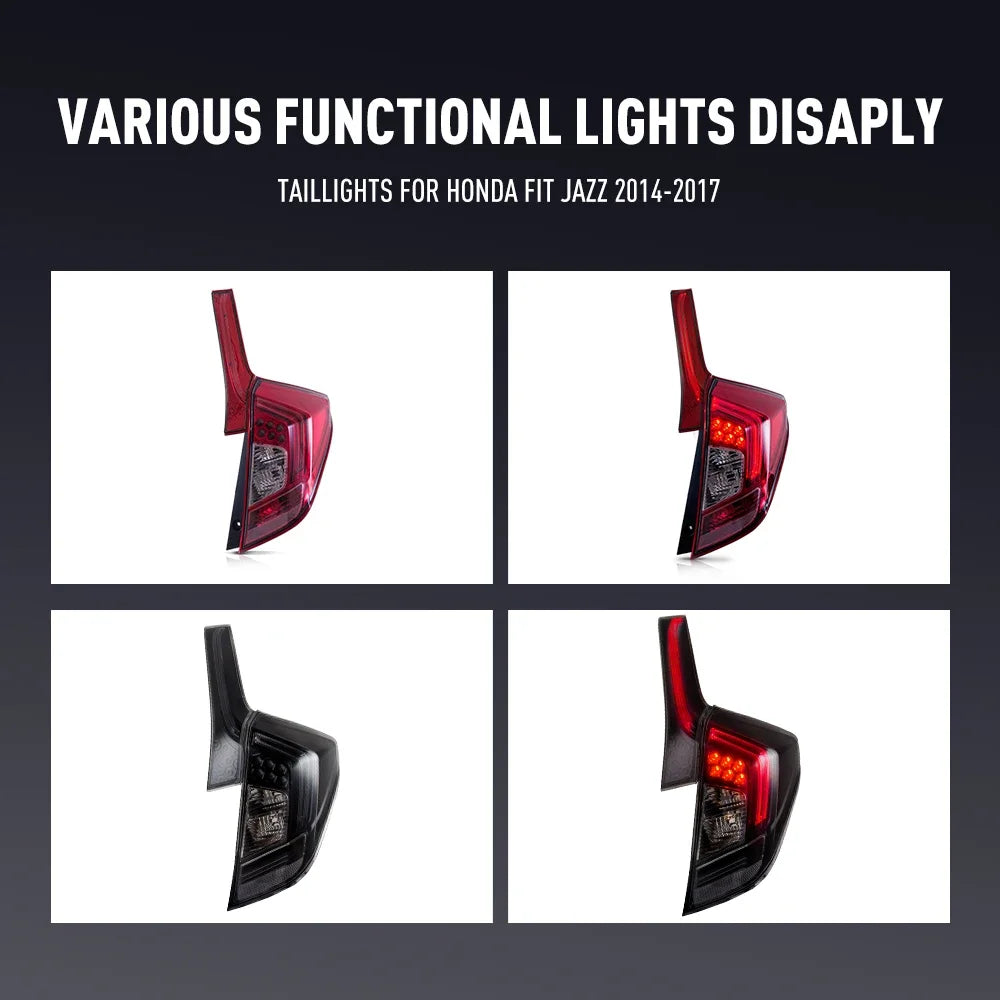 For Honda Fit Jazz 2014-2017 Drl Pair Tail Reverse Brake Turning