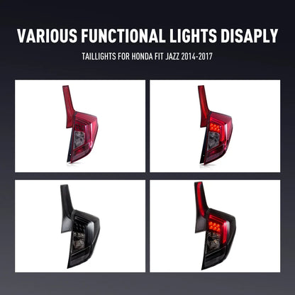 For Honda Fit Jazz 2014-2017 Drl Pair Tail Reverse Brake Turning