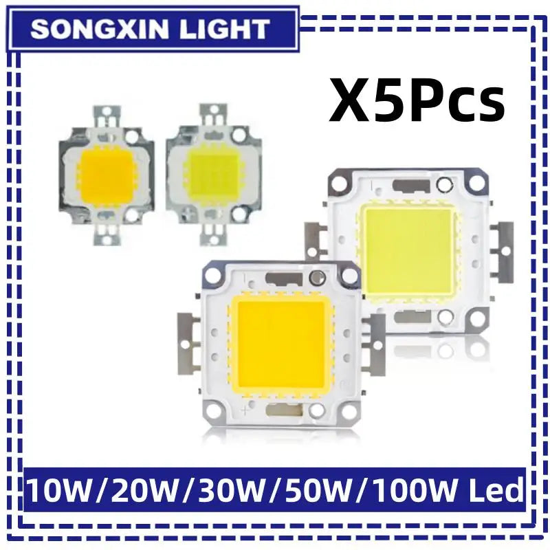5PCS Lot 10W 20W 30W 50W 100W Cob Chip