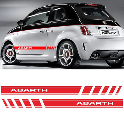 For Fiat Abarth 500 595 Long 2PCS Door Side Stickers Sport
