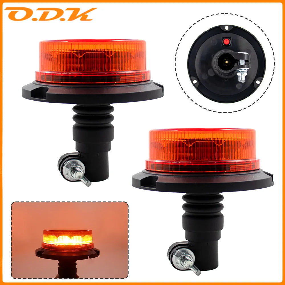 2PCS 12V 24V Strobe Emergency Flashing Warning Trailer Tractor