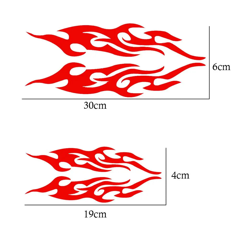 2PCS Popular Cool Reflective Sticker Decal Flame Fire Bumper