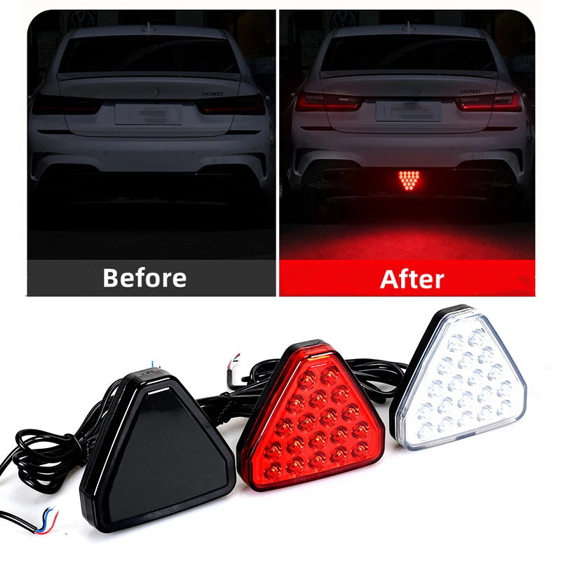 Brake Tail Triangle Red Reversing Stop Flash Warning Fog