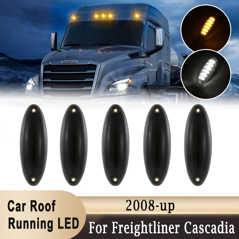 For Freightliner Cascadia 2008-up Semi-Truck 5PC Cab Roof Marker
