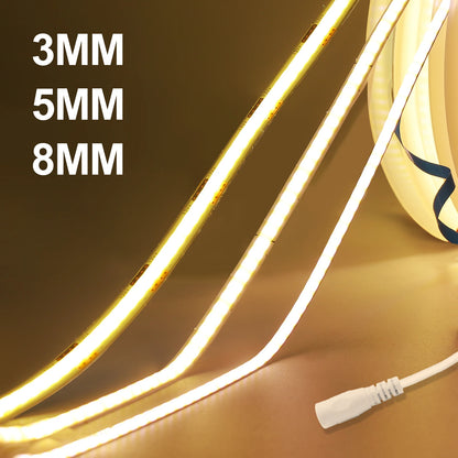For Cabinet Home Linear Lighting Dc 5V 12V 24V Cob Strip 3MM 5MM