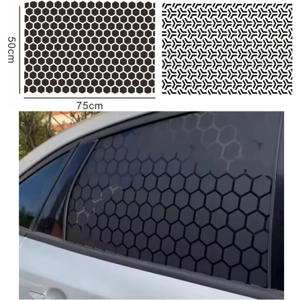 Side Window Honeycomb Pattern Sticker Matte Black Vinyl