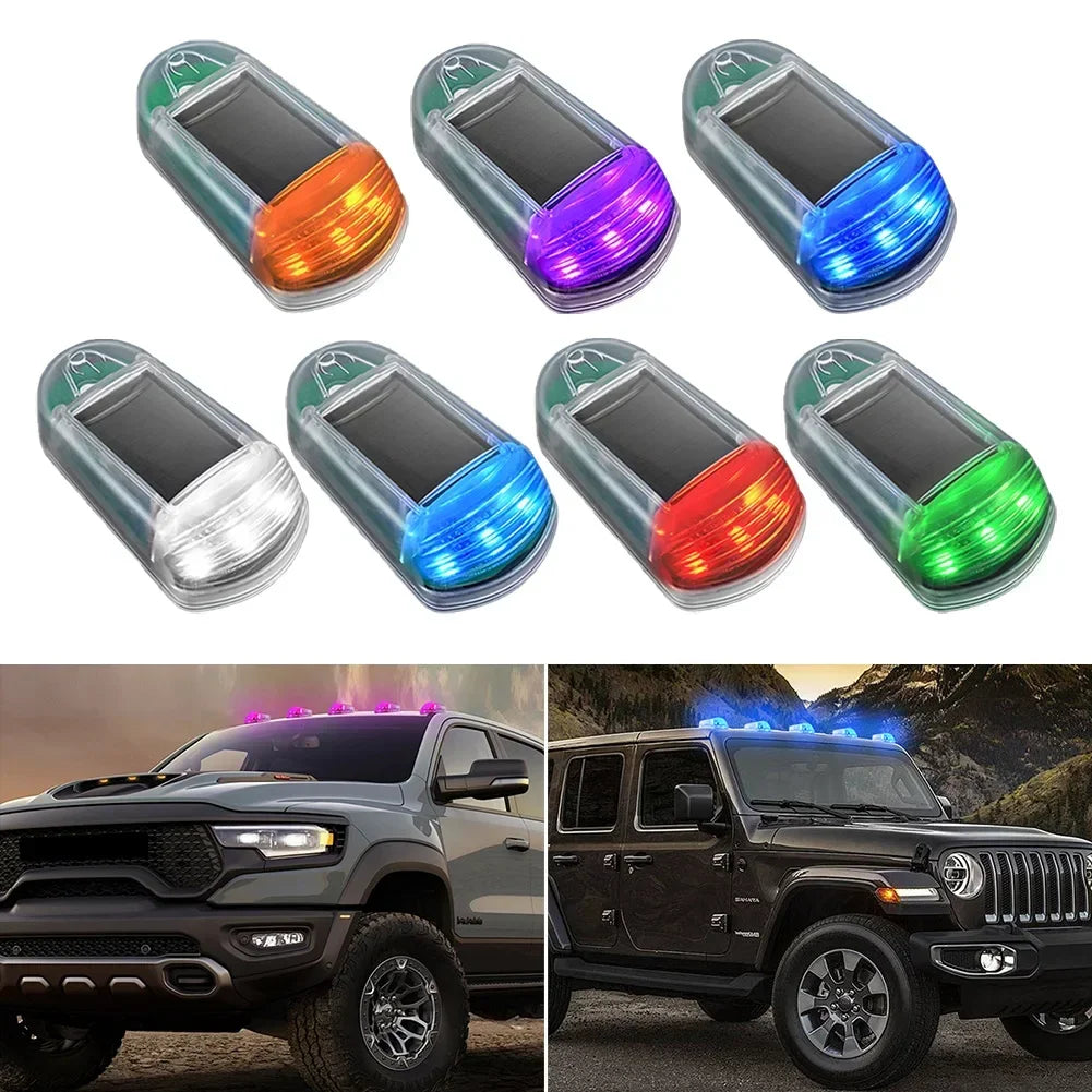 5PCS Solar Roof Colorful Modification Warning Compatible Dodge