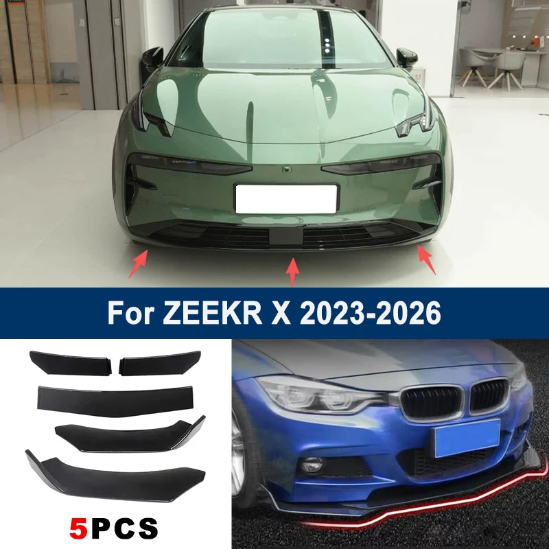 For Zeekr X 2023-2026 Model Adjustable 5PCS Front Bumper Lip