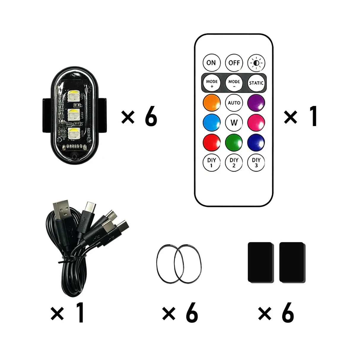 6PCS Up Night RGB Aircraft Motorcycles Truck Airplanes