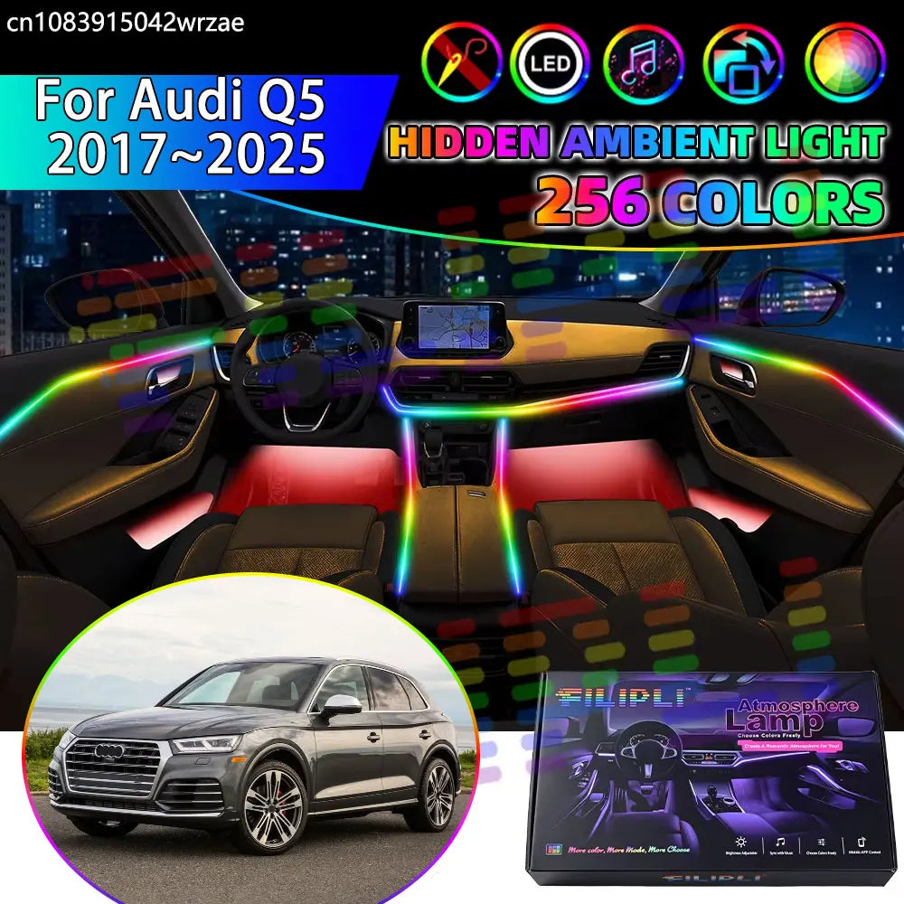 For Audi Q5 2017~2025 Fy MK2 2TH RGB Interior Ambient Strips