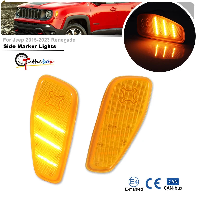 For Jeep Renegade Bu 2014-2021 Full 2pieces Side Marker Turn