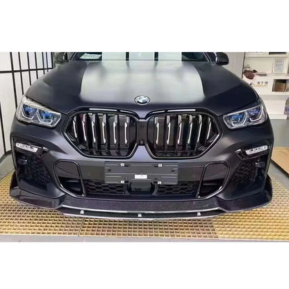 For BMW X6 G06 2019-2023 Carbon Fiber Front Lip Bumper Diffuser