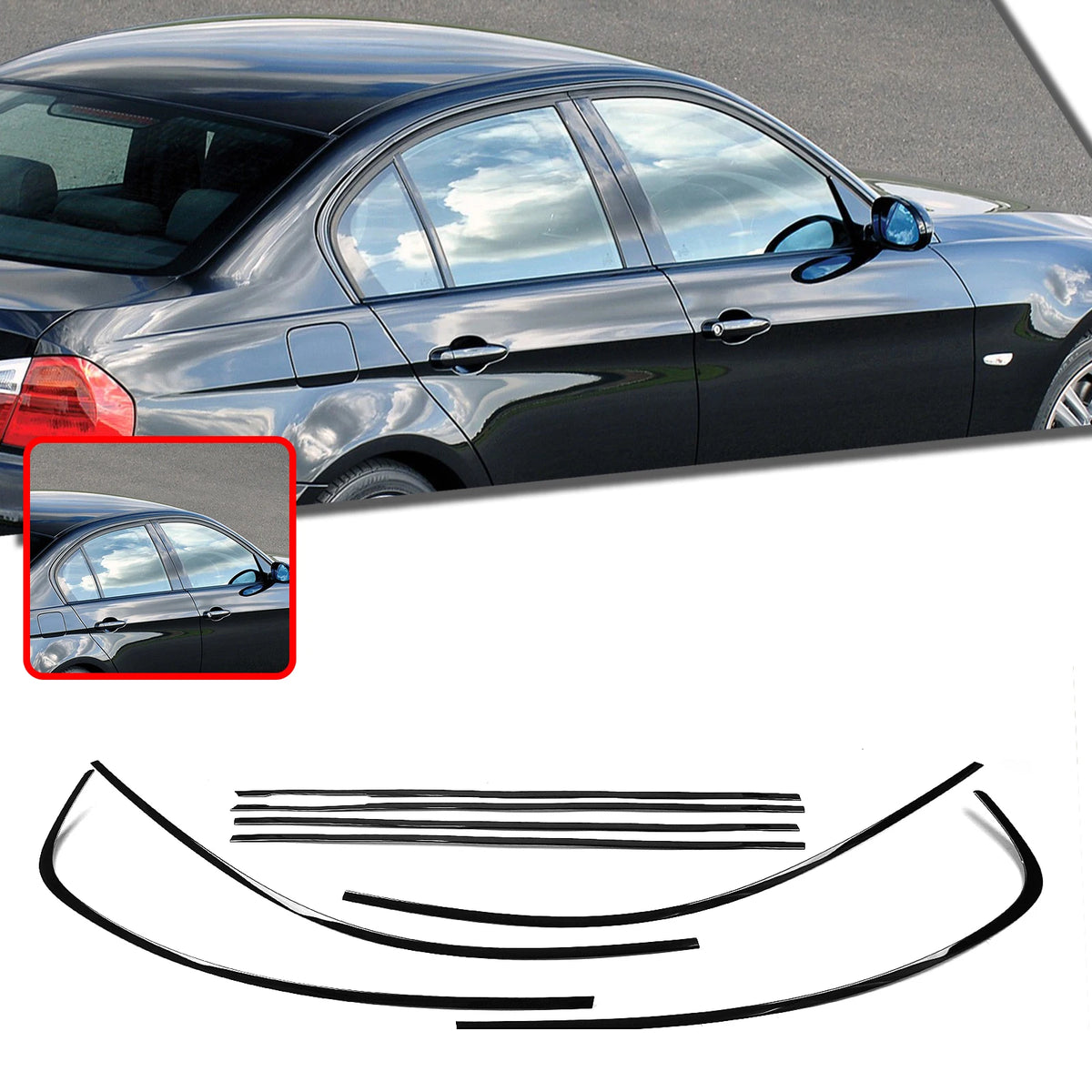 For BMW 3 Series E90 316I Exterior Window Trim Weatherstrips