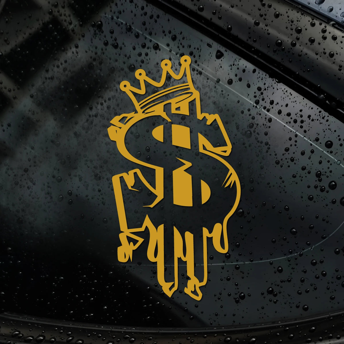 Crown Dollar Fuel Tank Cap Window Glass Sticker Interesting