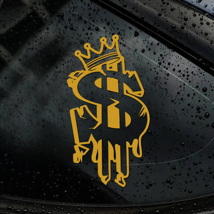 Crown Dollar Fuel Tank Cap Window Glass Sticker Interesting