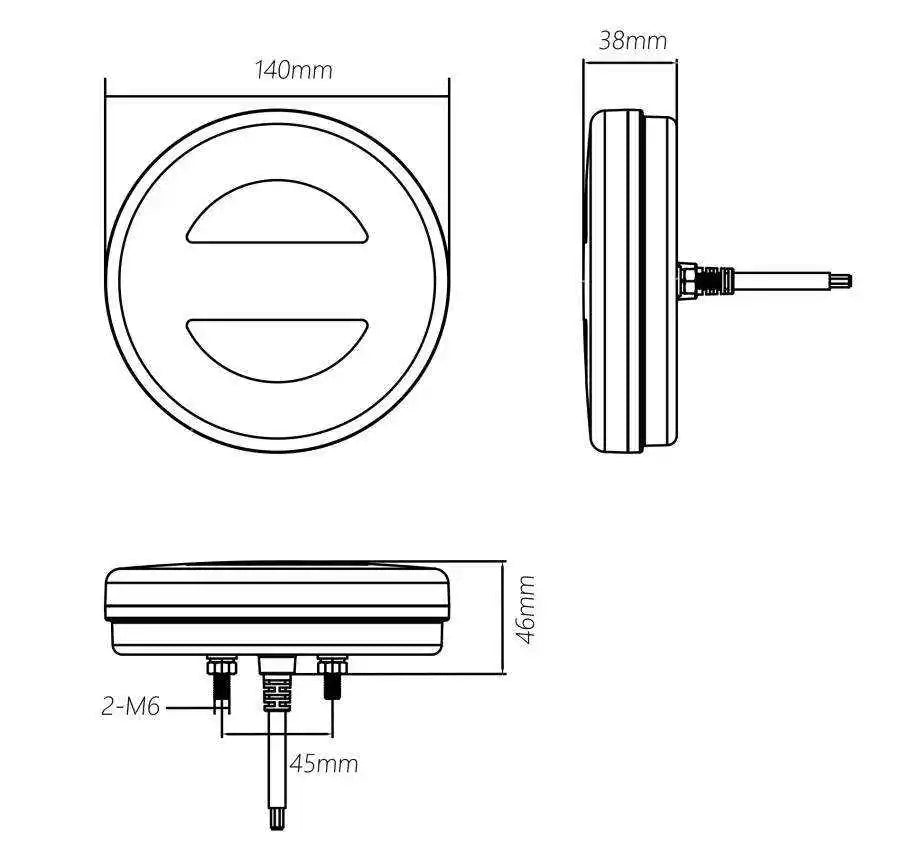 Truck Round Tail Drl Rear Brake Dynamic Turn Signal