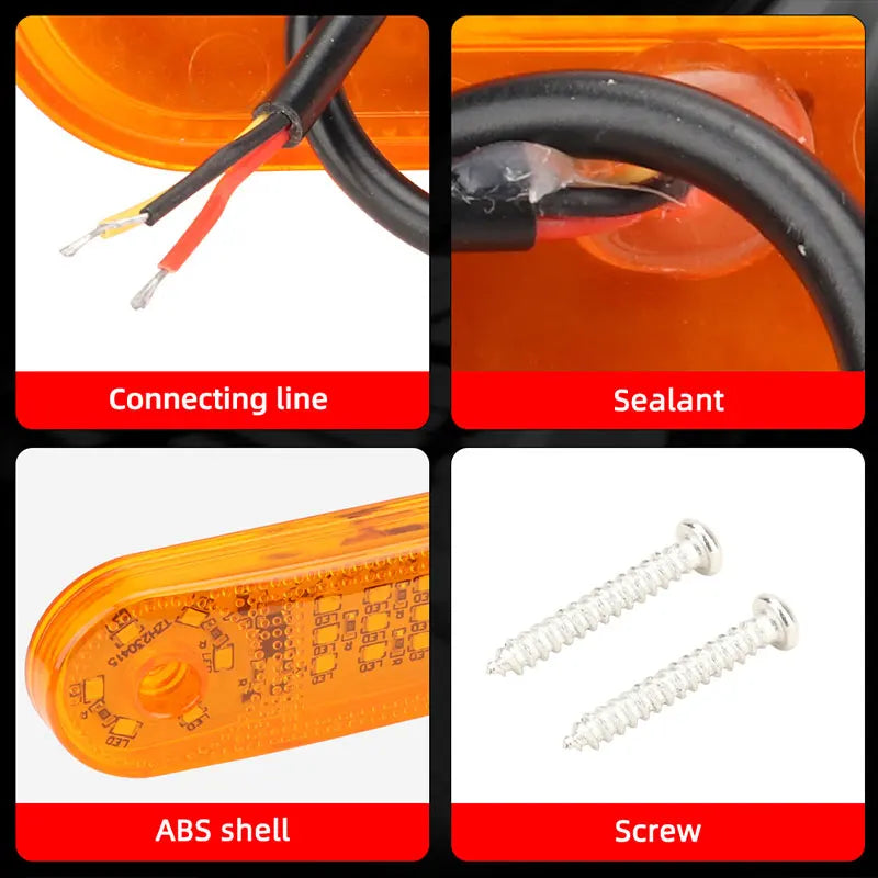 2PCS Flashing Truck Side Signal Strobe Warning Beacon 12V
