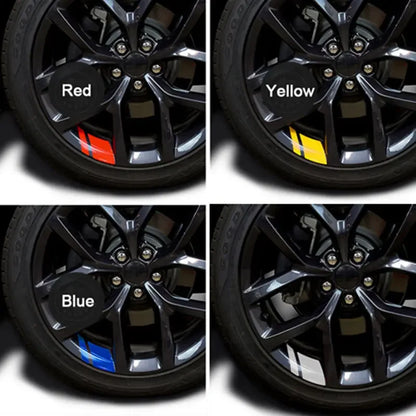 4PCS Interior Stickers Reflective Wheel Rims Vinyl Sticker Hash