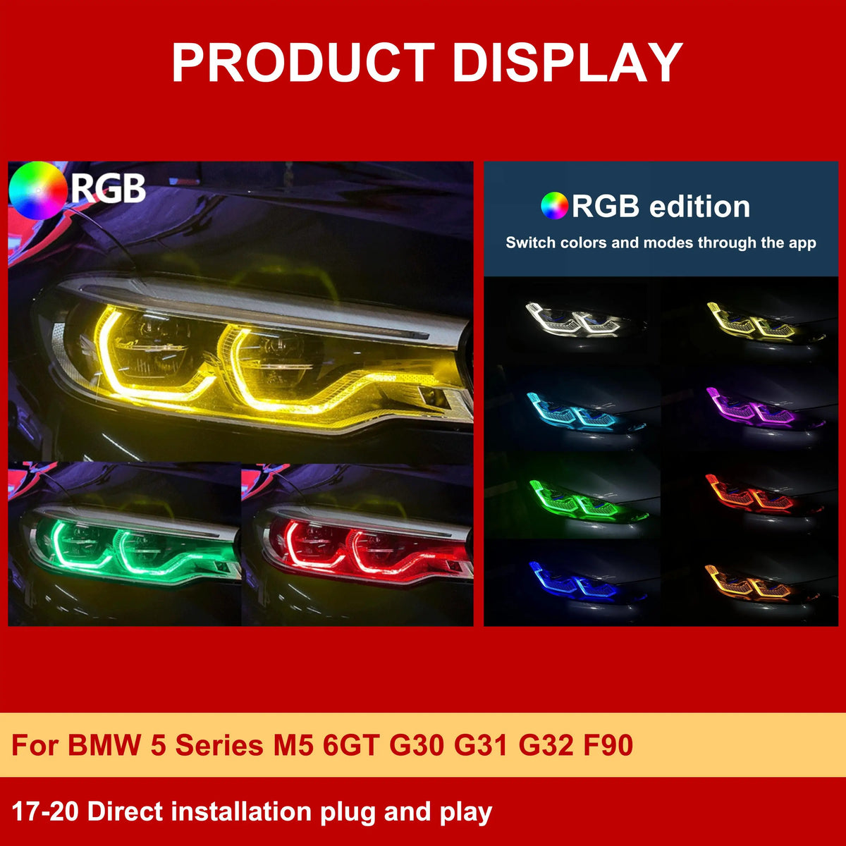 For BMW 5 Series M5 6GT J One Lighting Systems Drl RGB Colour