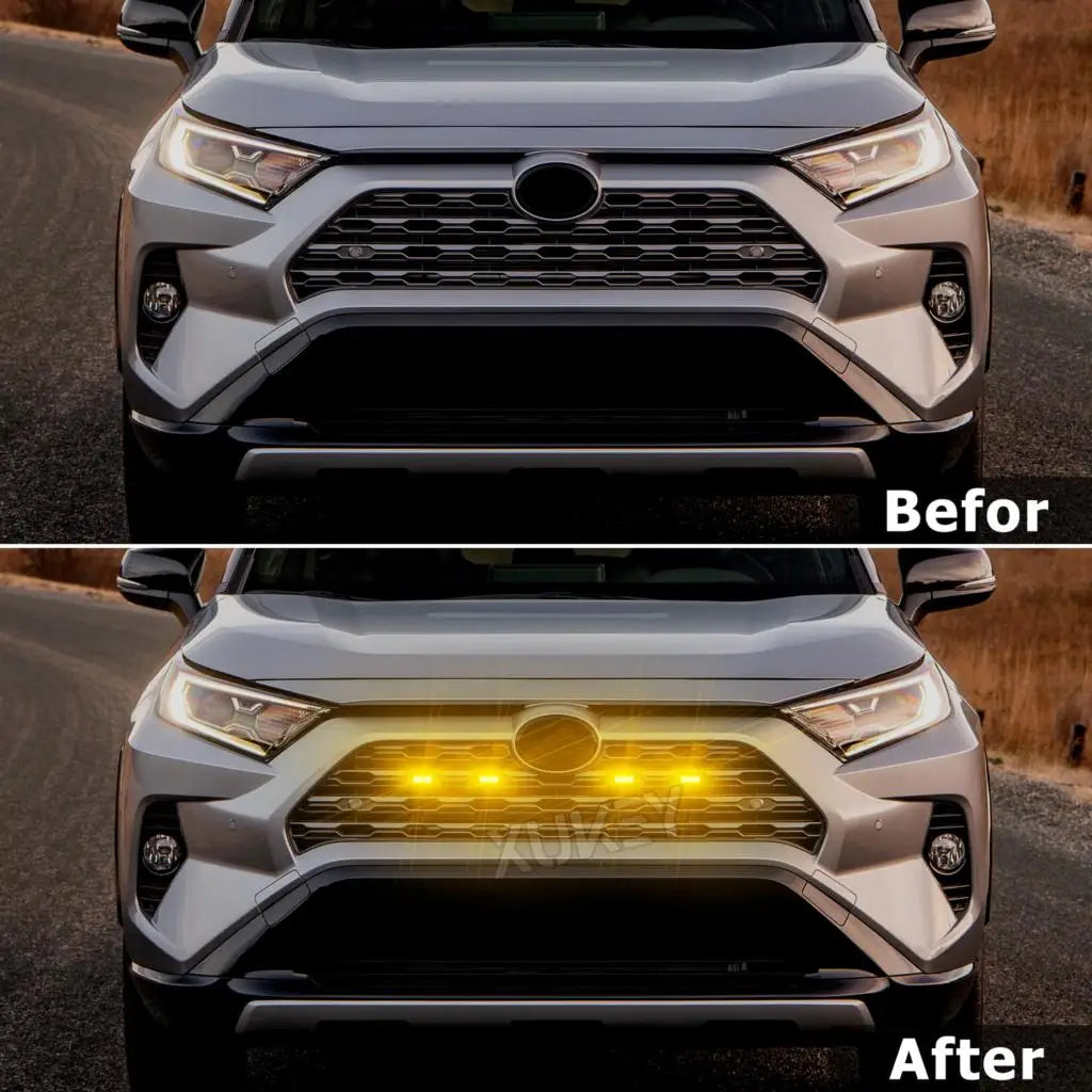 For Toyota RAV4 2019 2020 2021 4PCS Amber Raptor Grille Front