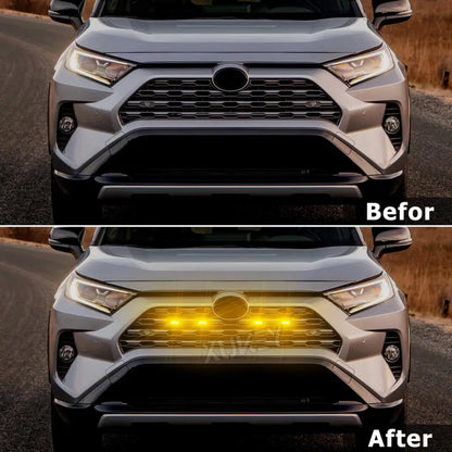 For Toyota RAV4 2019 2020 2021 4PCS Amber Raptor Grille Front