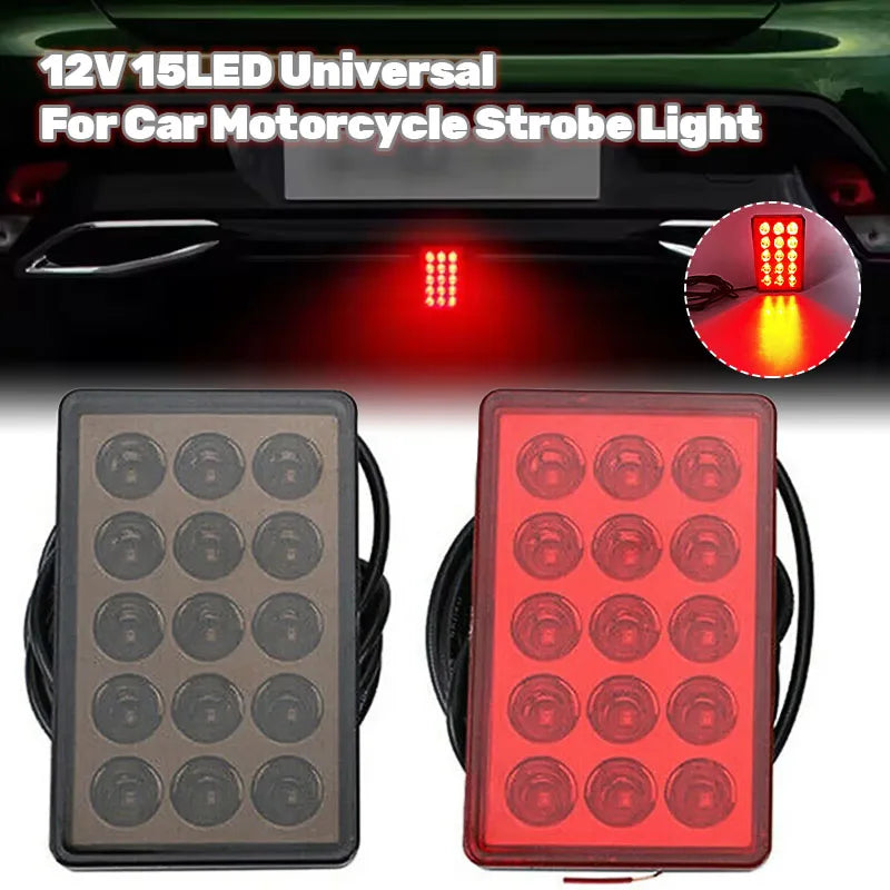12V F1 15LED Rear Taillight Brake Pilot Flash Warning