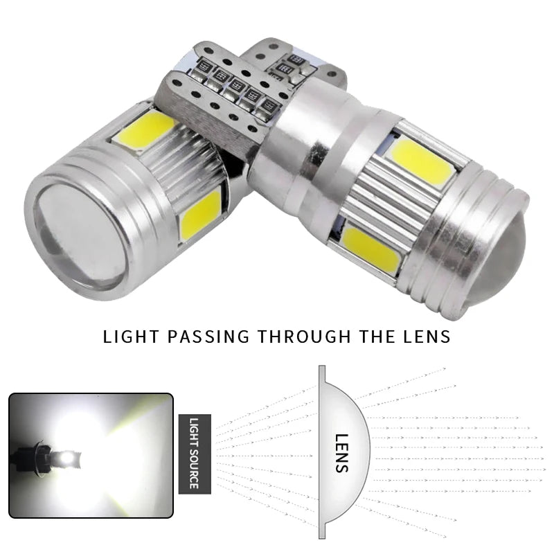 T10 W5W Bulbs Canbus Error 12V 6500K White Wedge