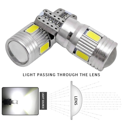 T10 W5W Bulbs Canbus Error 12V 6500K White Wedge
