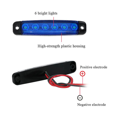 10PCS 24V Side Marker External Warning Tail Signal Brake