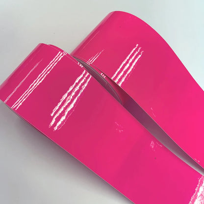 10CM Width Glossy Neon Pink Fluorescent Vinyl Wrap Sticker