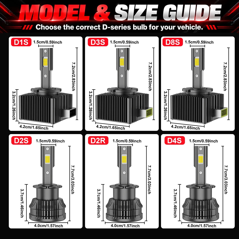 Carlitek 2PCS 5800W D1S D3S Headlights D2S D2R D4S
