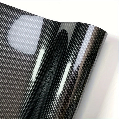 For Auto Body high-gloss Black 9D Carbon Fiber Stickers Vinyl