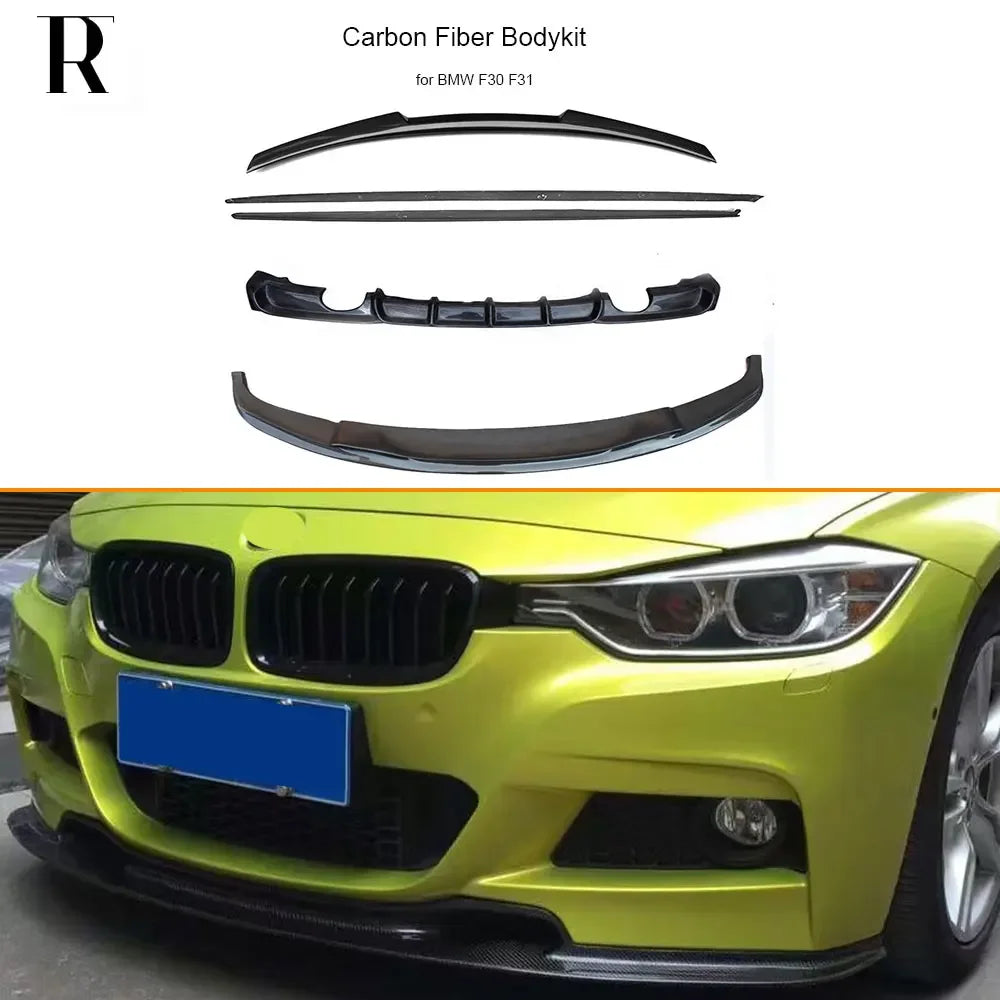 For BMW F30 F31 M Sports Carbon Fiber Bodykit Front Bumper Chin