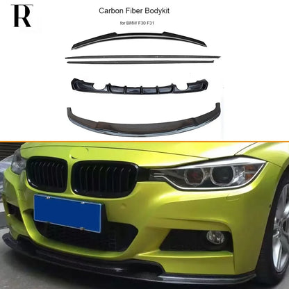 For BMW F30 F31 M Sports Carbon Fiber Bodykit Front Bumper Chin
