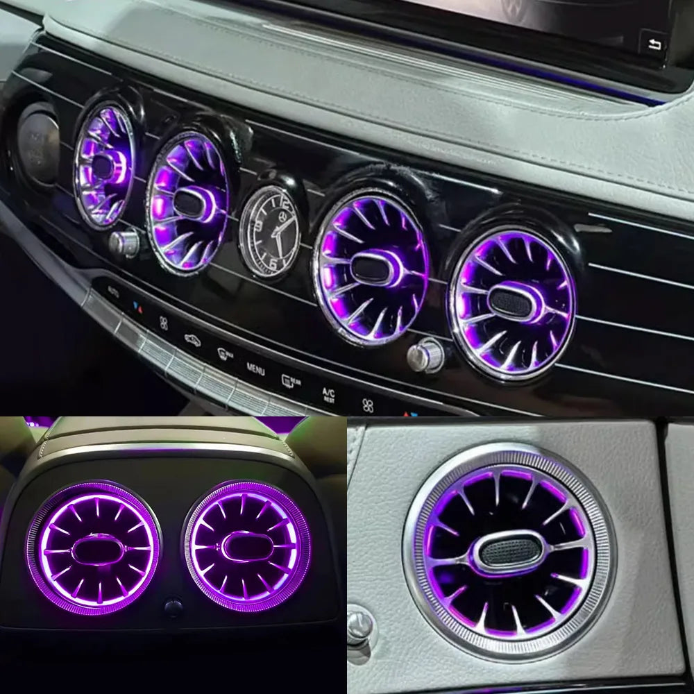 For Mercedes Benz Accessories S-Class W222 Air Vent RGB Turbine